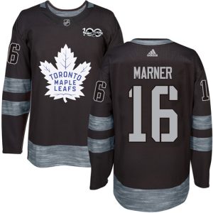 Herren Toronto Maple Leafs Eishockey Trikot Mitchell Marner #16 Authentic Schwarz 1917-2017 100th Anniversary